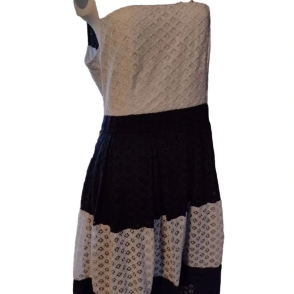 VINTAGE Ricki's Lace Dress Sleeveless Midi Dark Blue White Size 12